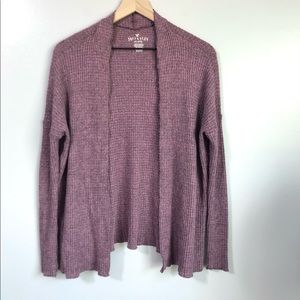 New AE American Eagle Soft & Sexy Plush Waffle Knit Purple Open Cardigan XS
